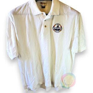 Vintage Walt Disney World Yacht Club Resort Polo Shirt Men's XL White Embroidere